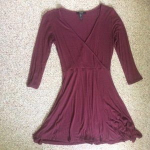 Purple Faux-Wrap Mini-dress